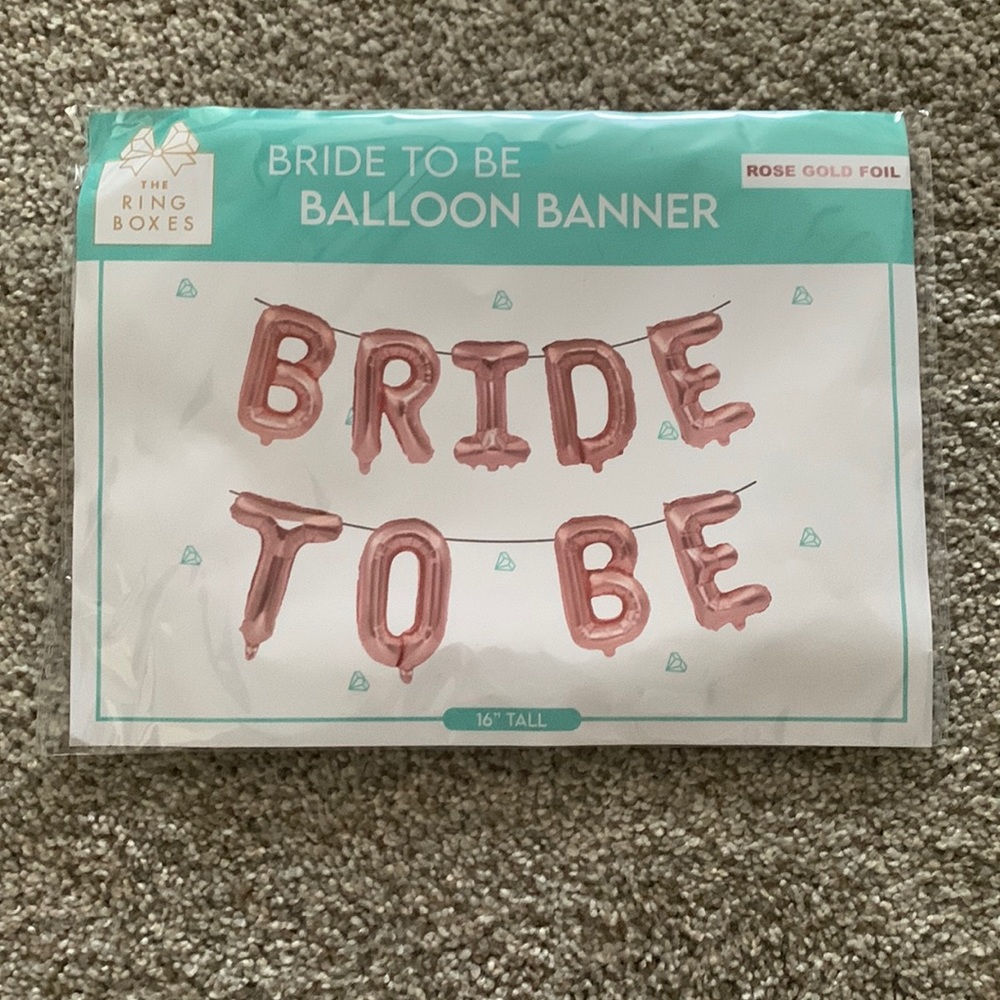 NWT bride to be balloon banner